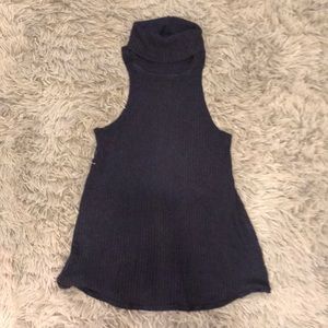 Navy Free people sleeveless turtleneck